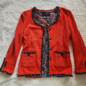 Zara Orange Blazer with Black Trim